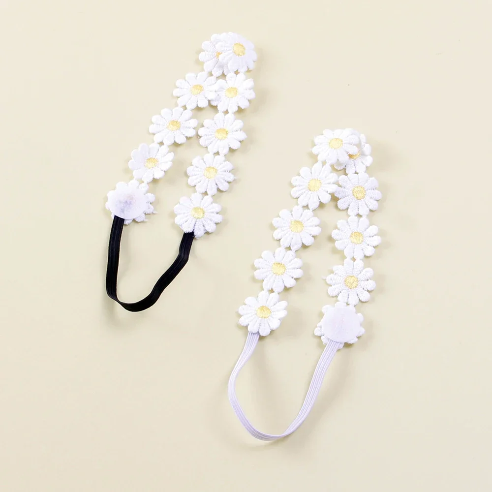 2pcs/lot Daisy Flower Newborn Infant Headband Elastic Sunflower Baby Kids Girls Hair Accessories Photography Props Gifts