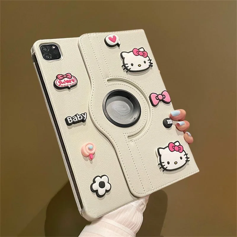 

Чехол для Ipad с рисунком Hellokitty для 2025 A16, 11 дюймов, 11 дюймов, чехол Kawaii Kitty Cat для 10 Air4, 5 10,9 дюймов, чехол для планшета 8 9 10,2