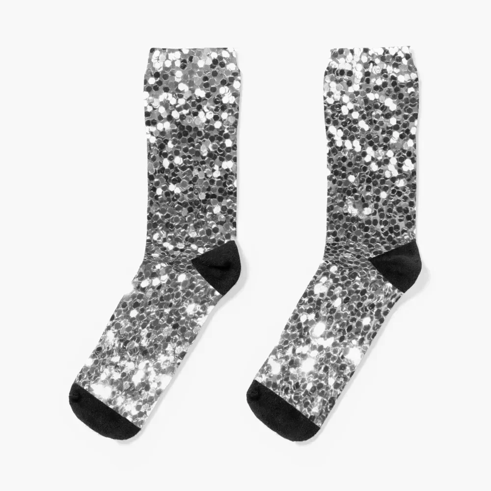 

Glitter Design Silver by ShirtyPit Socks christmas stocking with print Climbing Designer Man Socks Women's