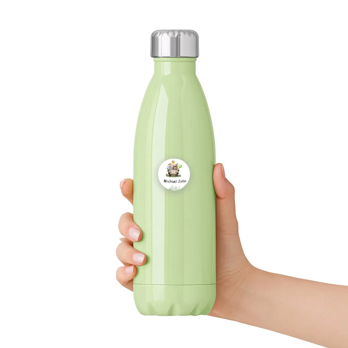 ملصقات اسم شخصية مخصصة تسميات اسم مستديرة سفاري الغابة عصا مقاومة للماء على علامة أطفال المعلم الآباء الرعاية النهارية المدرسية #5