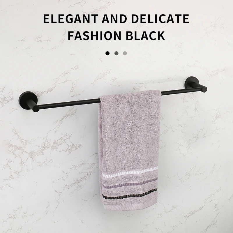 Single Towel Rack Bathroom Accessories Wall Mount Shower Hanger Matte Black Nickel Rose Gold Chromr Brushed Gold