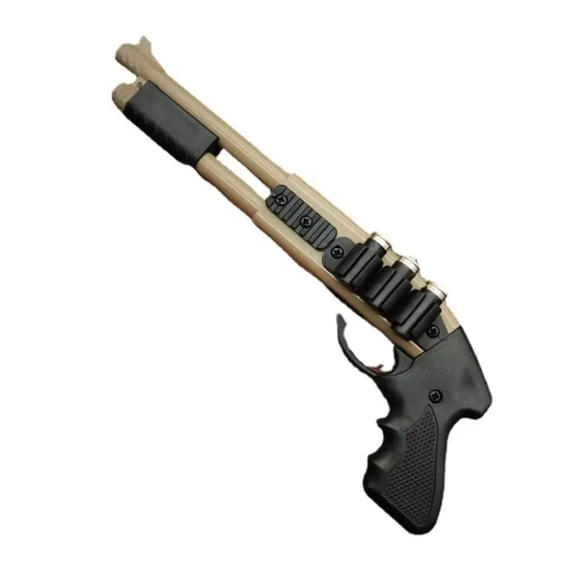 Mini Metal Shotgun Model 8 Consecutive Shot Alloy Rubber Band Gun Miniature Model Ornamental Toys Soft Bullet Guns Factory Sales