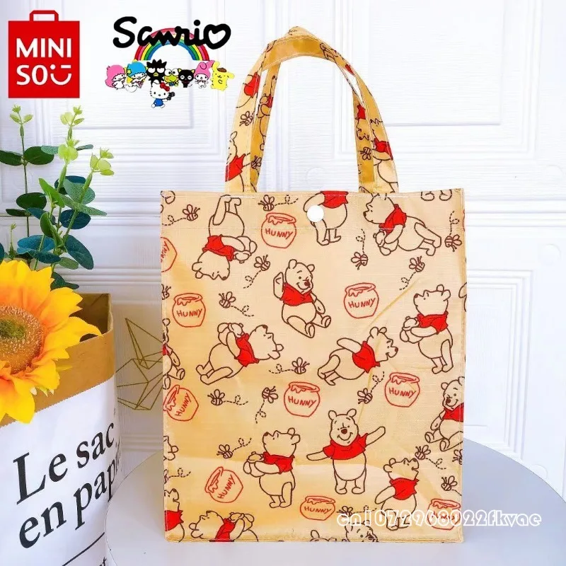 MINISO 2024 New Women's Handbag Fashionable and High Quality Women's Shoulder Bag Cartoon Large Capacity Girl Shopping Bag