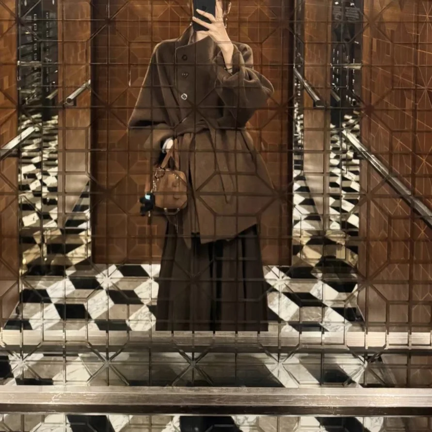 

2025 New Wool Cashmere Double-sided Woolen Short Coat, Design Coat for Women