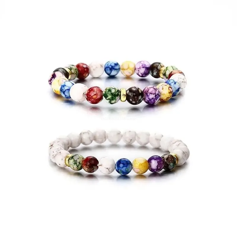Transfer szczęścia siedem czakr uzdrawianie joga energia życiowa bransoletka z kamienia naturalnego koronkowa pleciona lina łańcuszek bransoletka do jogi bransoletka dla par