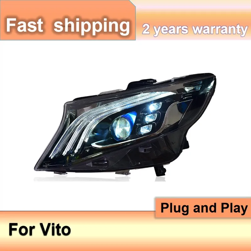 

Стайлинг автомобиля Mercedes Benz Vito Фара 2015-2019 Mercedes Vito Фара Vito V260 DRL Поворотник дальнего света Объектив проектора