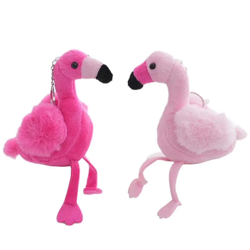 Pink Bird Plush Plush Bird Keychain Decorative Pink Plush Key Holder Bag Pendant Accessories For Car Backpack