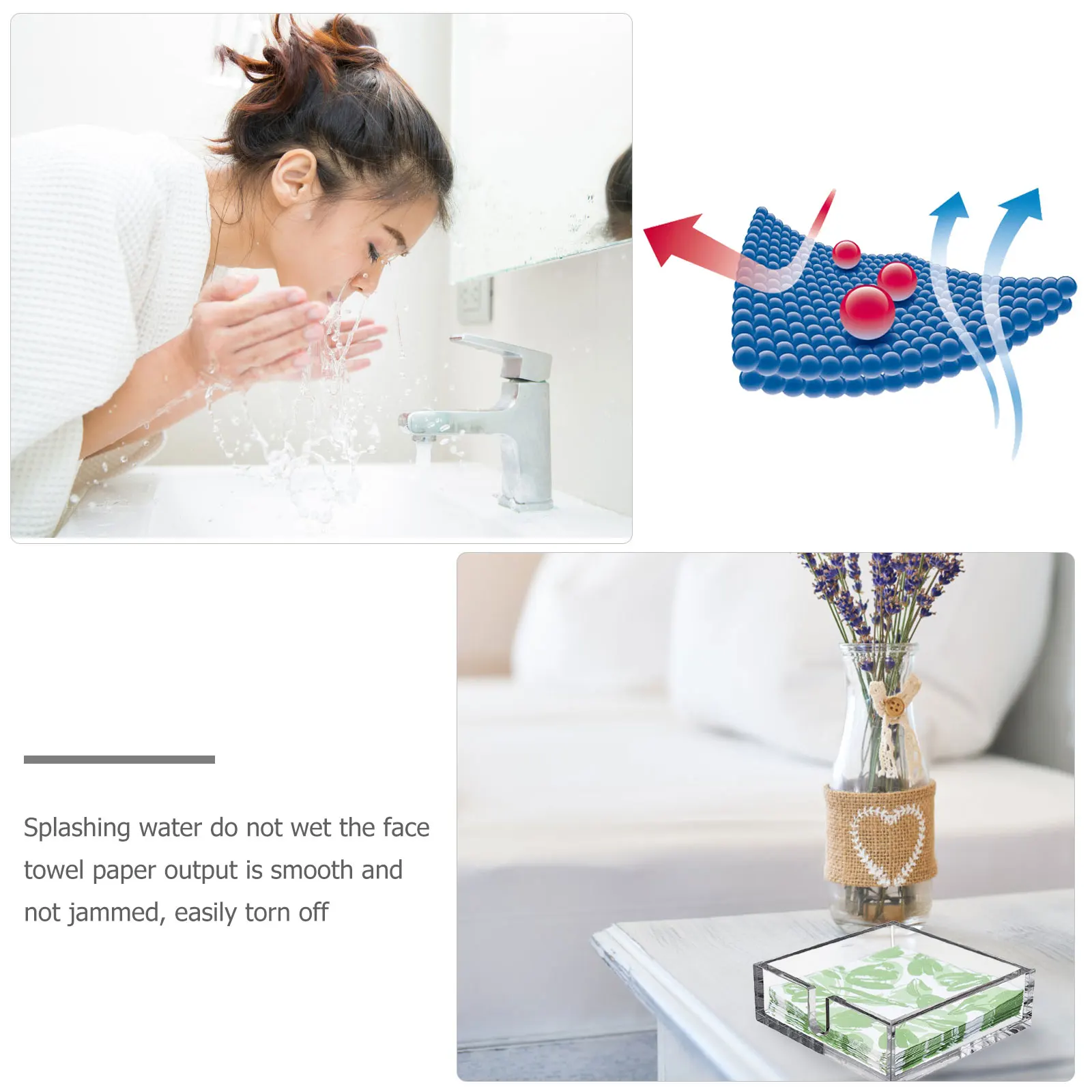 

1pc Acrylic Napkin Holder Clear Cocktail Storage Rack for Party Banquet Home Hotel Bar Cafe Fits Most Napkins Check Size