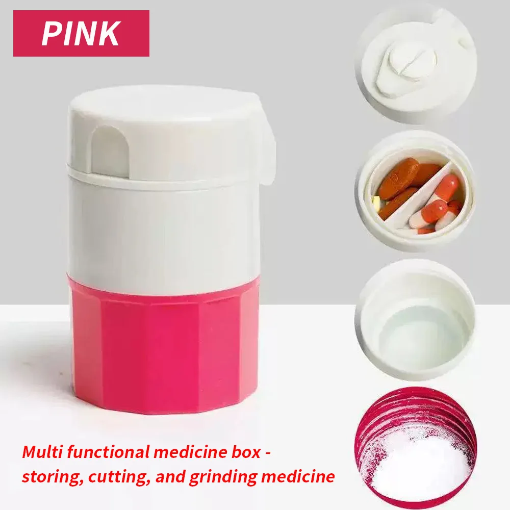 Multifunktionale 4-in-1-Medizinbox: Medikamenten-Aufbewahrungsbehälter mit Ausstecher und Mahlwerk für vielseitigen Gebrauch – Detail 8