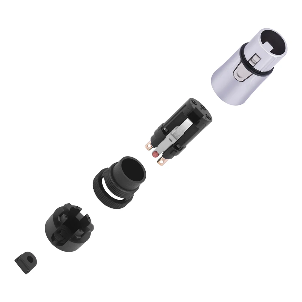 Male/Female Compact XLR Microphone Solder Adapter Adjustable 90° Right Angle XLR Audio Plug Gold Plated 3 PIN XLR Ends