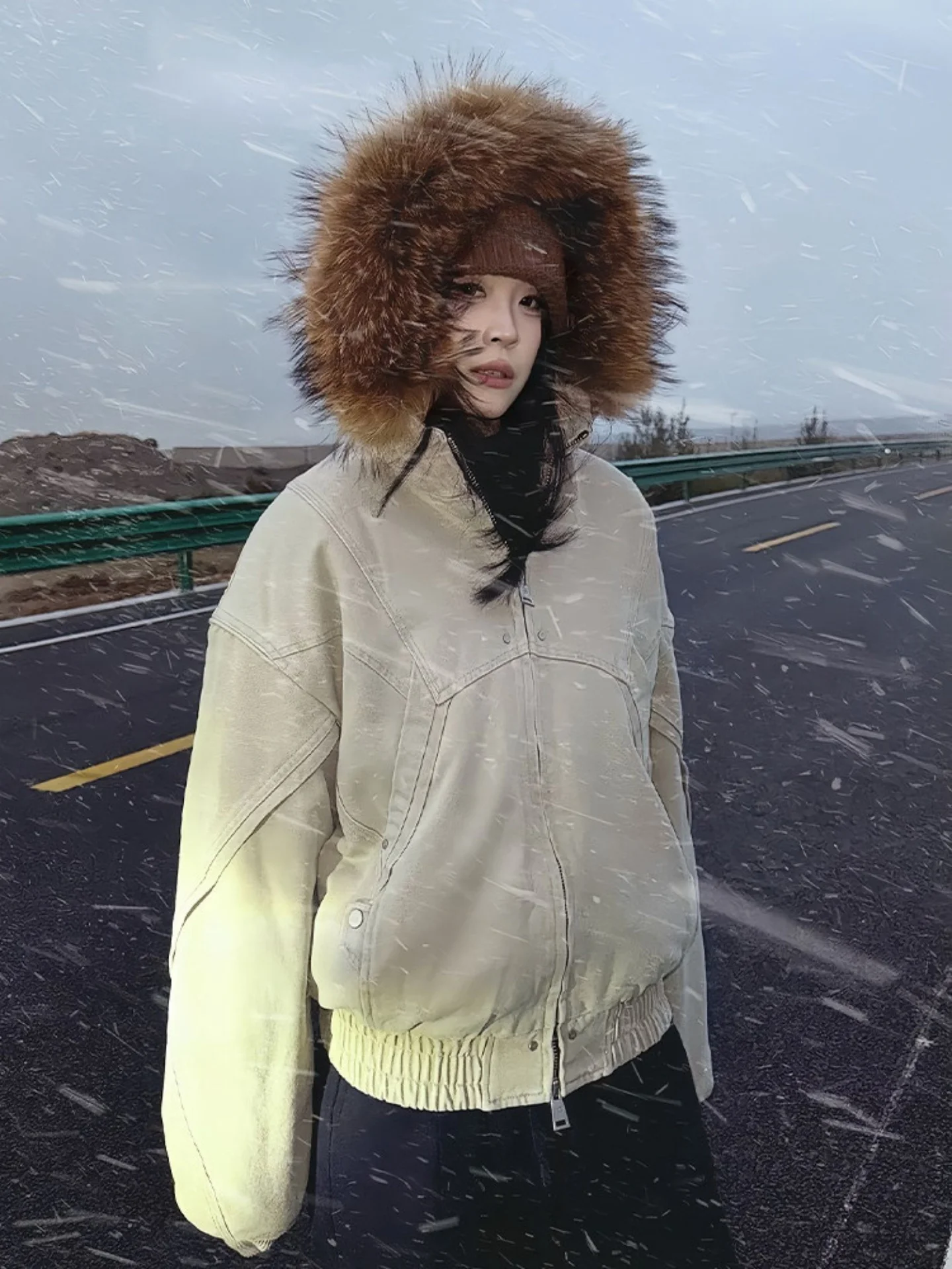 

Detachable Fur Collar Thiened Warm Cotton Jaet Men's Sle Winter Coat American Heavyweight Canvas Jaet Youth Casual Wear