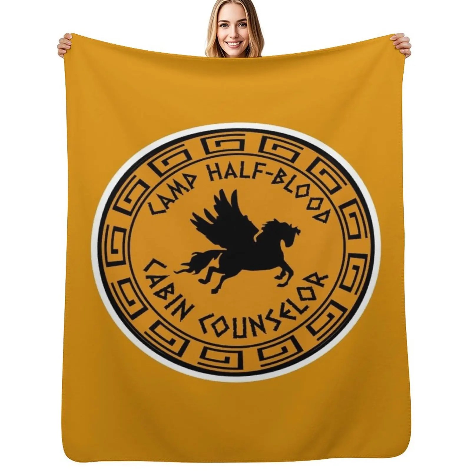 Camp Half-Blood Counselor Badge Throw Blanket Cozy Sofa Blanket for TV Watching Napping