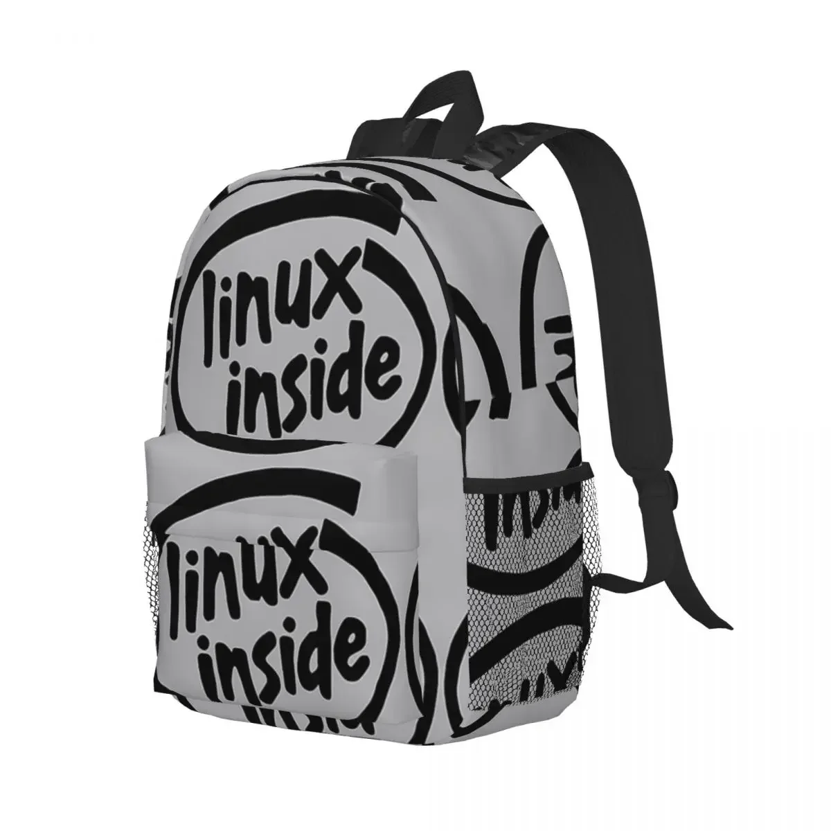 Linux Inside Backpacks Boys Girls Bookbag Cartoon Children School Bags Travel Rucksack Shoulder Bag Large Capacity