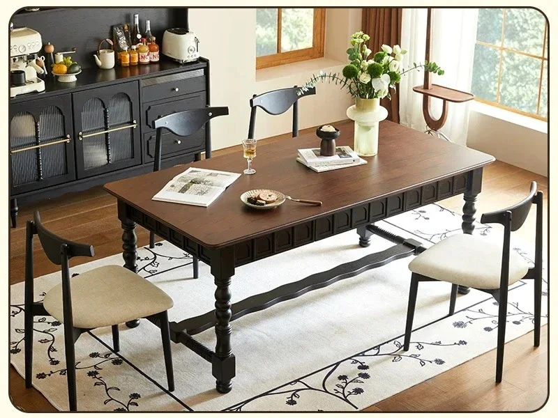 

Y1 Retro solid wood dining table American modern furniture dining table restaurant large board table