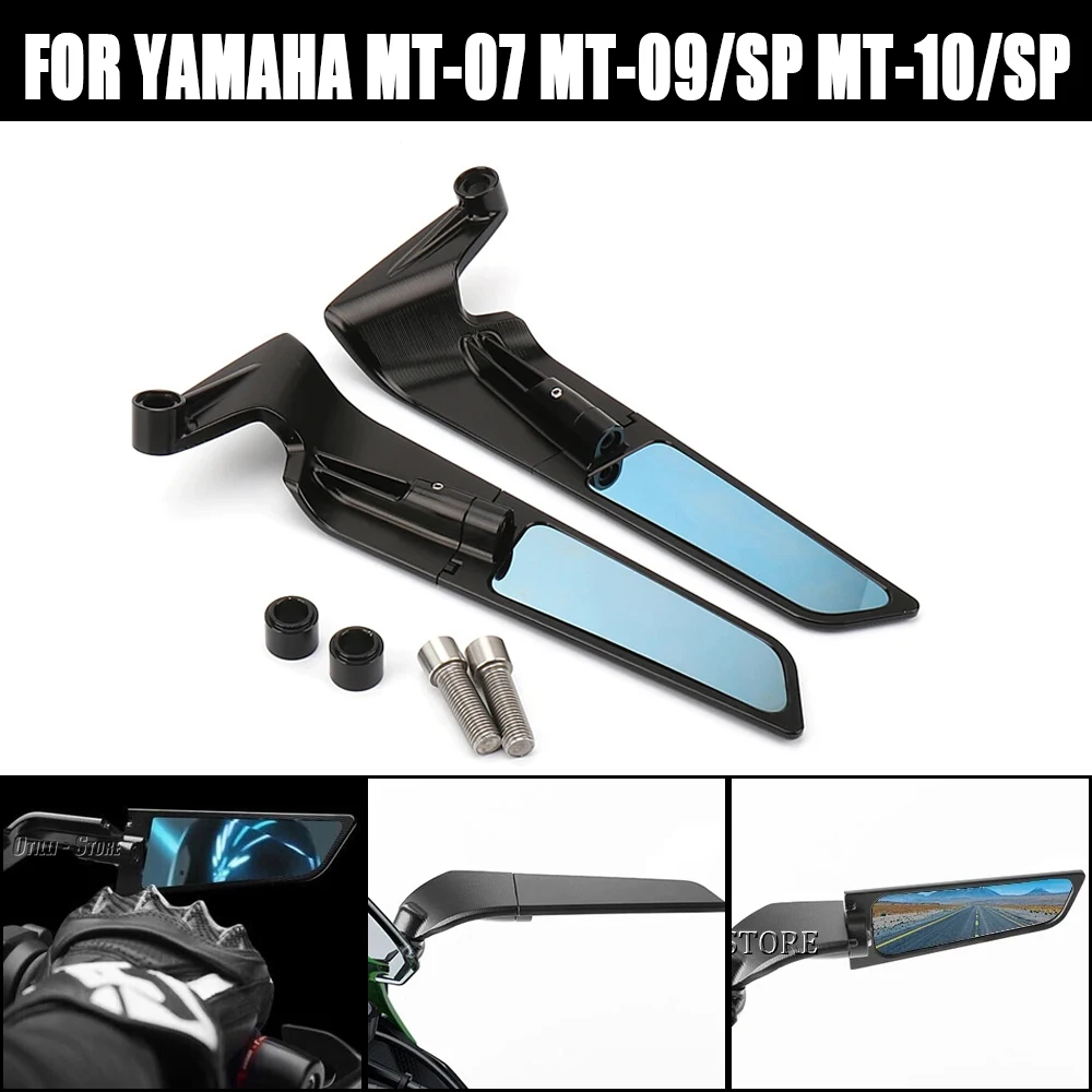 

For YAMAHA MT 07 MT07 MT 09 MT09 SP MT 10 MT10 SP Motorcycle Mirrors Stealth Winglets Mirror Kits To Rotate Adjustable Mirrors