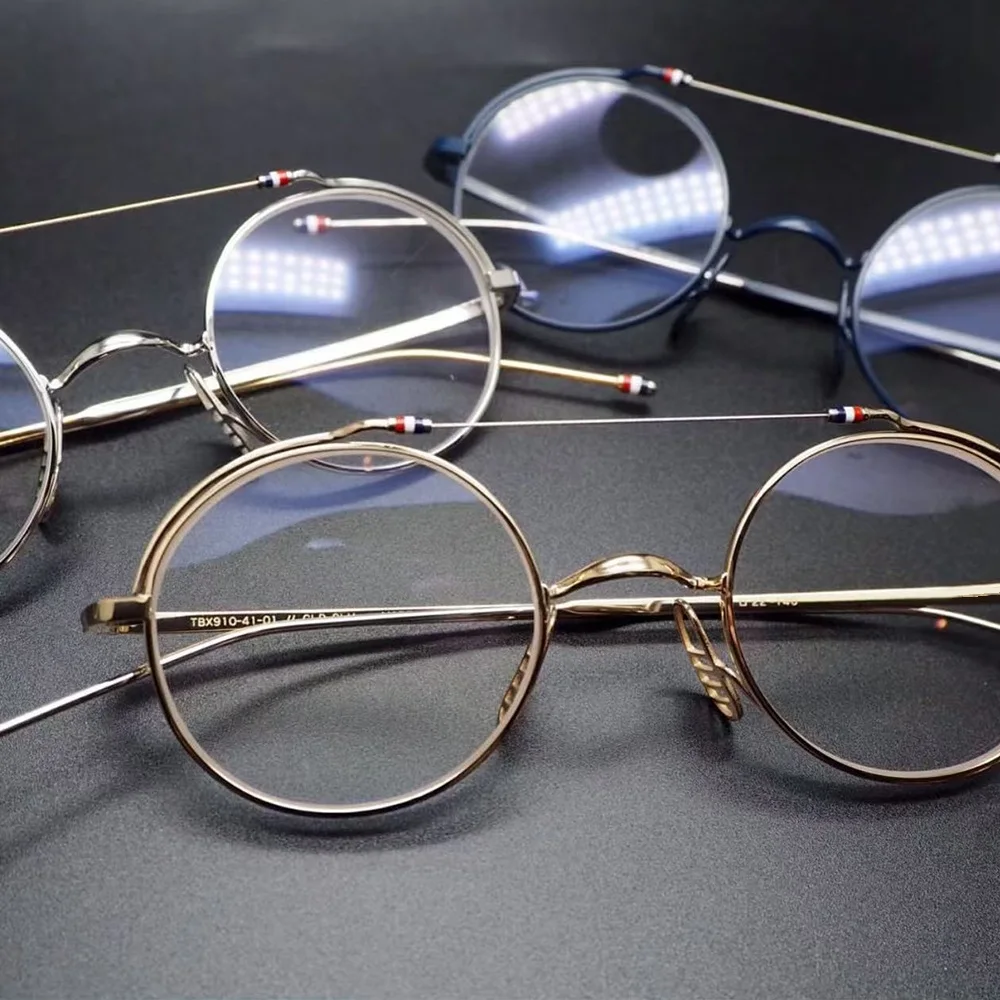 موضة نيويورك العلامة التجارية الصغيرة نظارات دائرية إطار سبائك التيتانيوم النظارات الرجال النساء نظارات نظارات USA نمط TBX910 ليتل