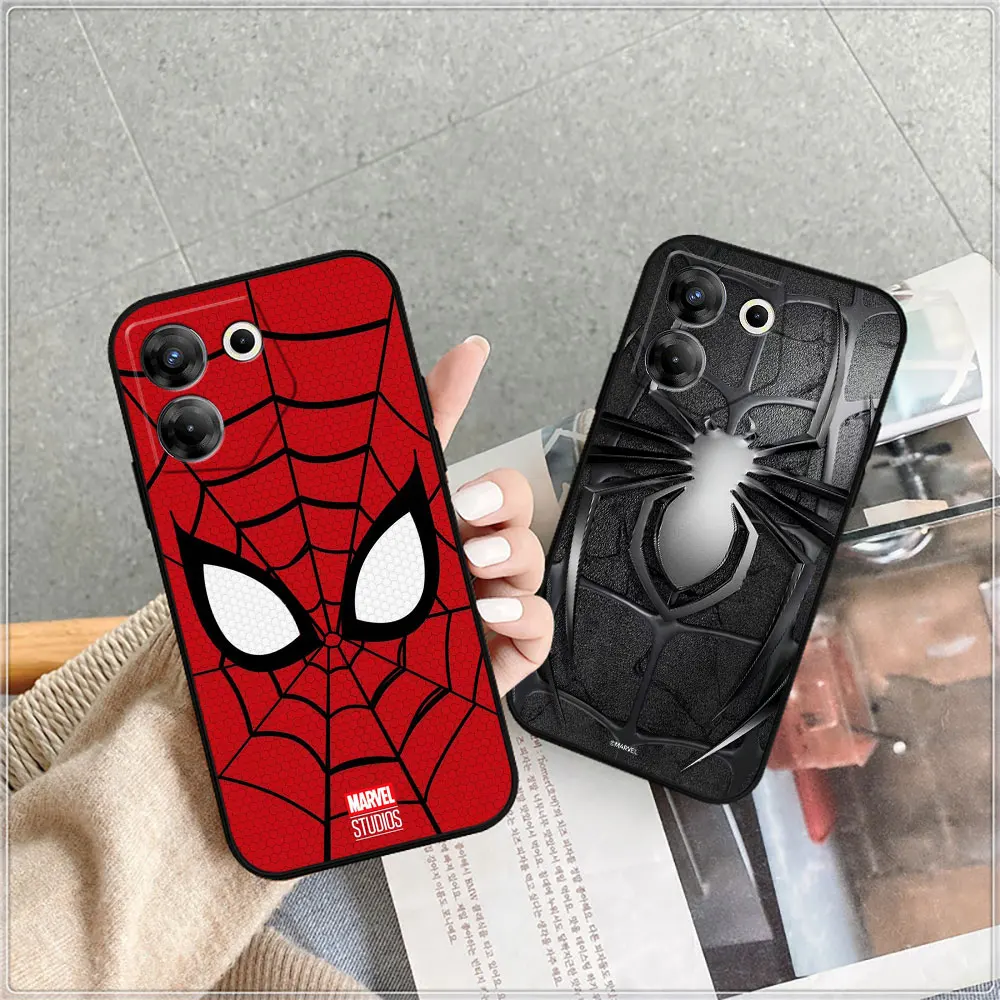 Marvel Spider Man Logo Phone Case For Infinix Tecno Camon 20 19 16 Pova 6 5 4 Neo 2 Smart 8 7 6 5 Zero 30 20 8 X Pro Cover Cqoue