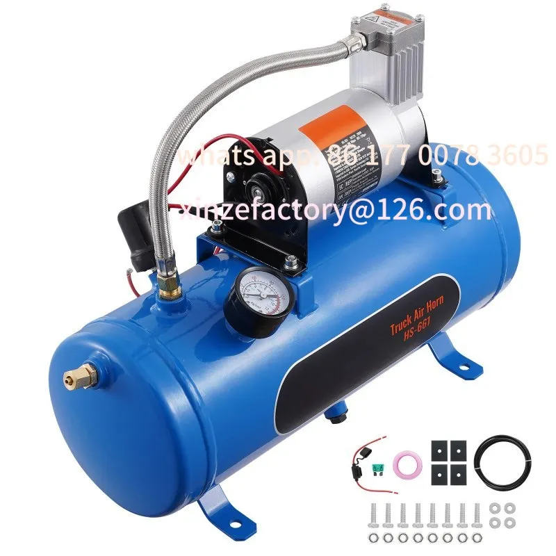 

Customizable 12V Air Compressor with Tank 3/6L Train Horn Air Compressor 120psi Air Compressor System for Train Horn/Inflating