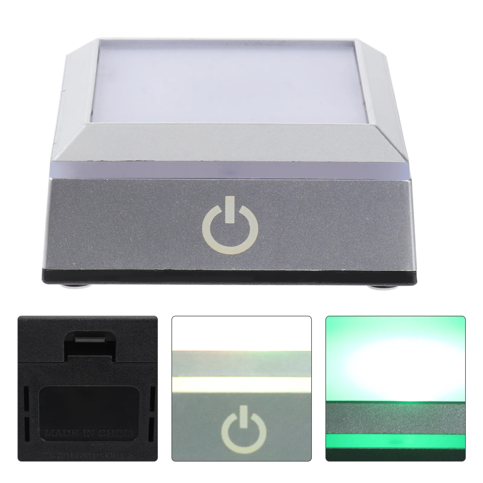 LED Light Base Display Stand for Crystal Acrylic Glass Sculpture Jewelry Bottle 6 Lighting Modes Touch Control USB Powered