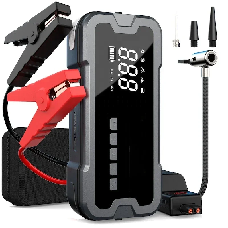 

4000A Power Jumper 12v Car Battery Jump Starter and Tire Inflator Multifunctional Jump Starter with Air Compressor