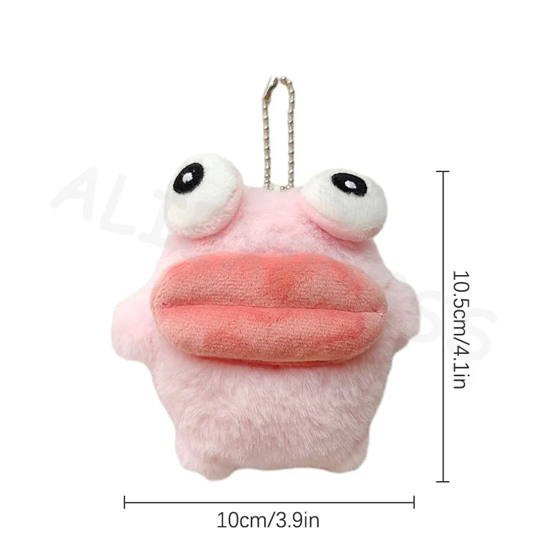 Quirky Sausage Mouth Frog Plush Doll Keychain, Couple Key Ring, Backpack Charm, Car Bag Decor, Perfect Xmas Present