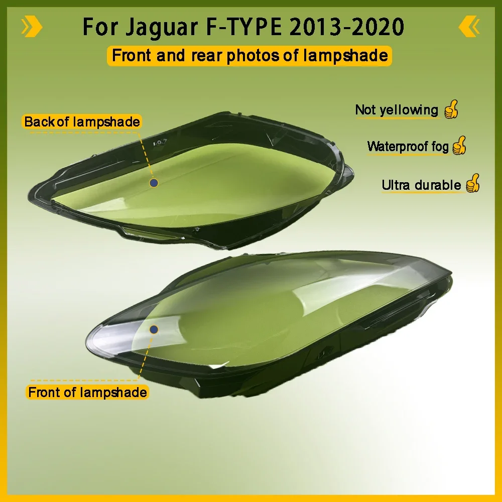 For Jaguar F-TYPE 2013 - 2020 Headlamp Transparent Cover Headlight Shell Lampshade Case Plexiglass Replace Original Lens