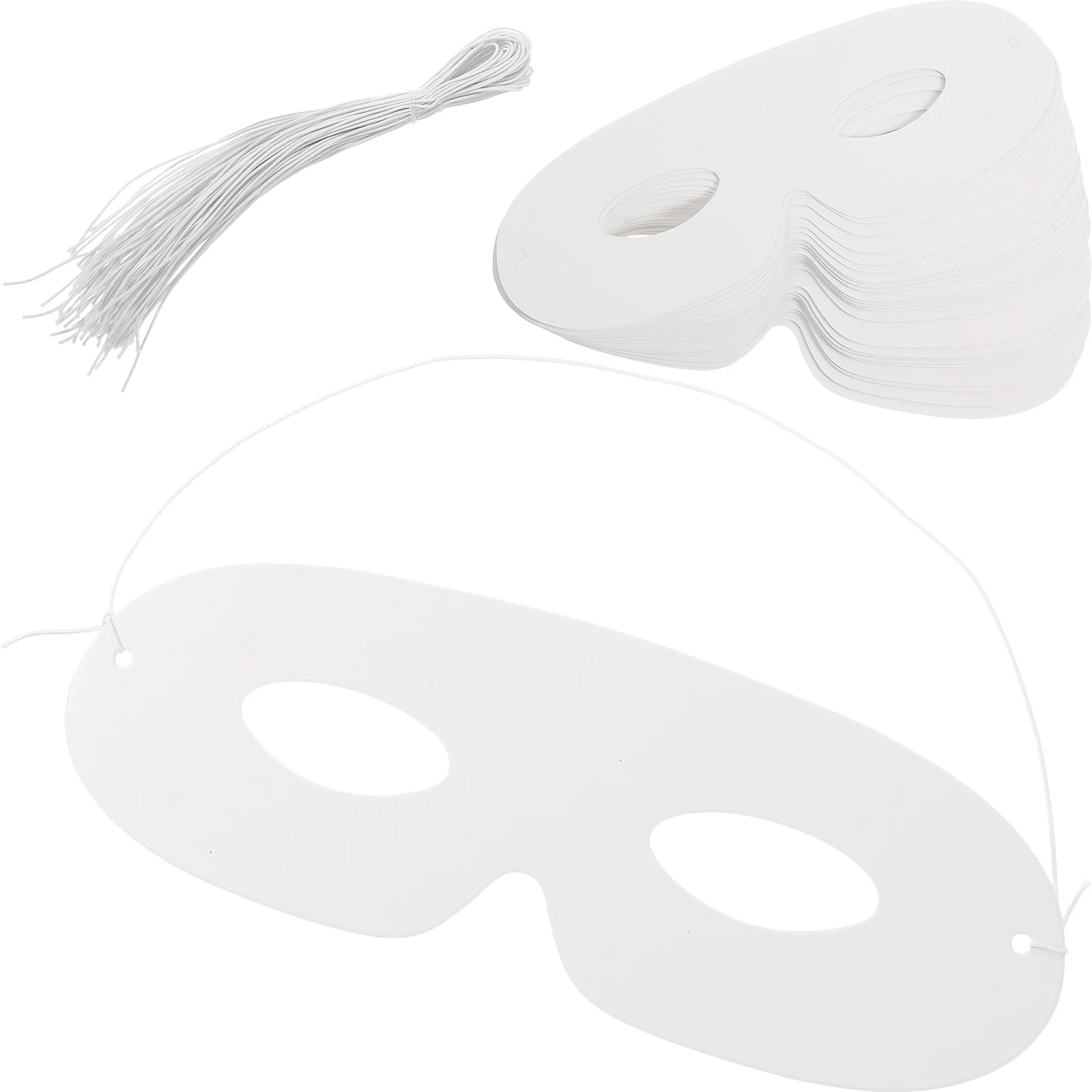 40 Pcs Blank Masks To Decorate DIY White Paper Cosplay Halloween Paint For Masquerade Party Make up