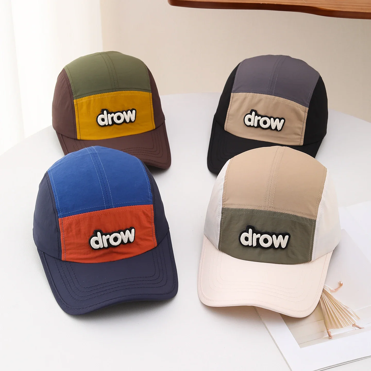 2026 Summer Quick Drying Soft Brimmed Embroidered Letter Baseball Cap Contrast Color Outdoor Casual Sun Protection Cap