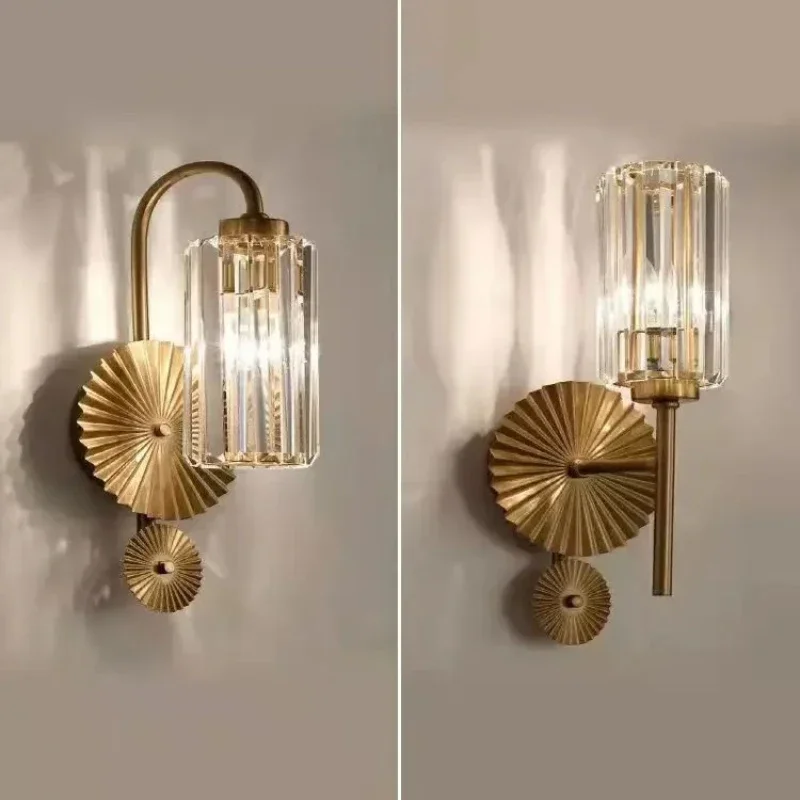 Light Luxury Crystal Wall Sconce Minimalist Bedroom Headboard Lamp Living Room TV Background Wall Hallway Corridor Wall Lights