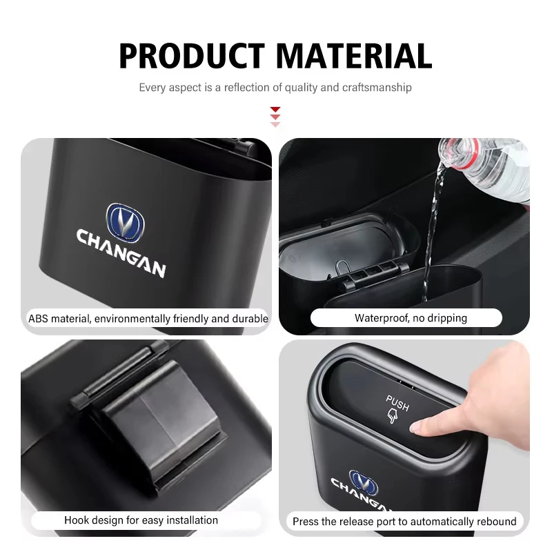 Car Hanging Trash Can Bin Small Storage Organizer Fit Changan CS55 CS85 Alsvin Eado Hunter CS75 CS15 CS95 CS35 PLUS view 3