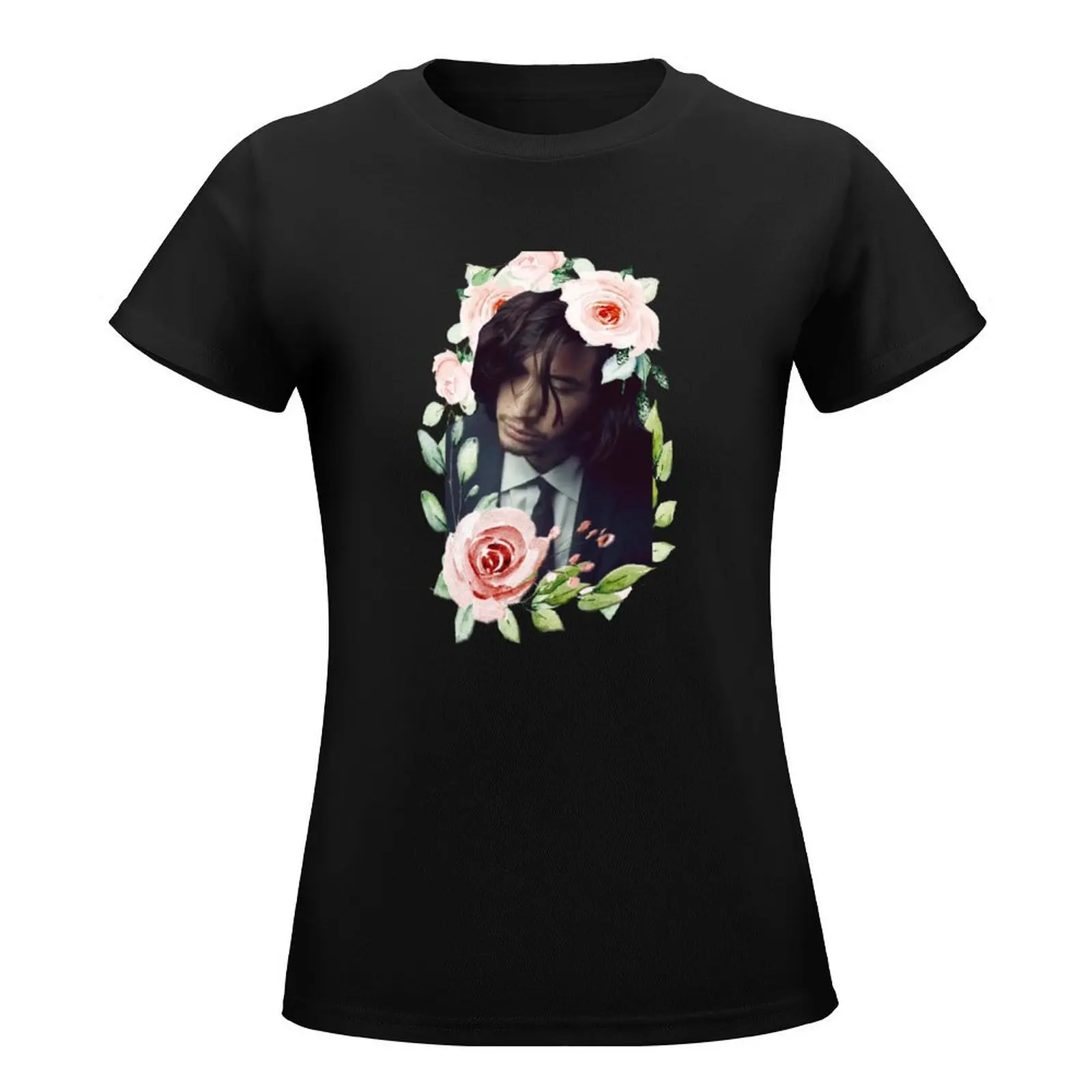 Adam Driver Flower Child T-Shirt Short sleeve tee kawaii clothes plus size tops tops Women's clothing