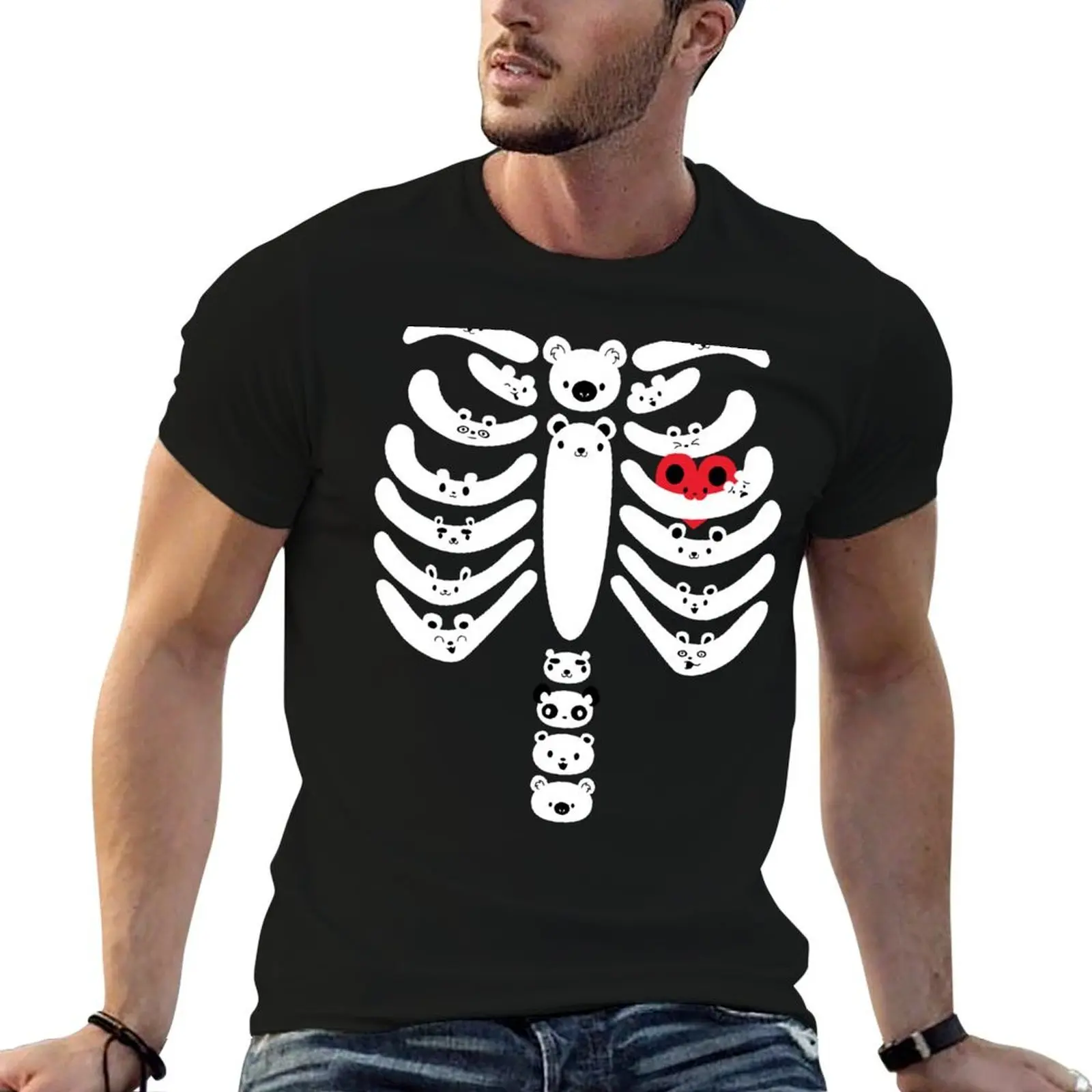 

Bear Bones T-Shirt funny t shirts cotton essential t shirt T-Shirt