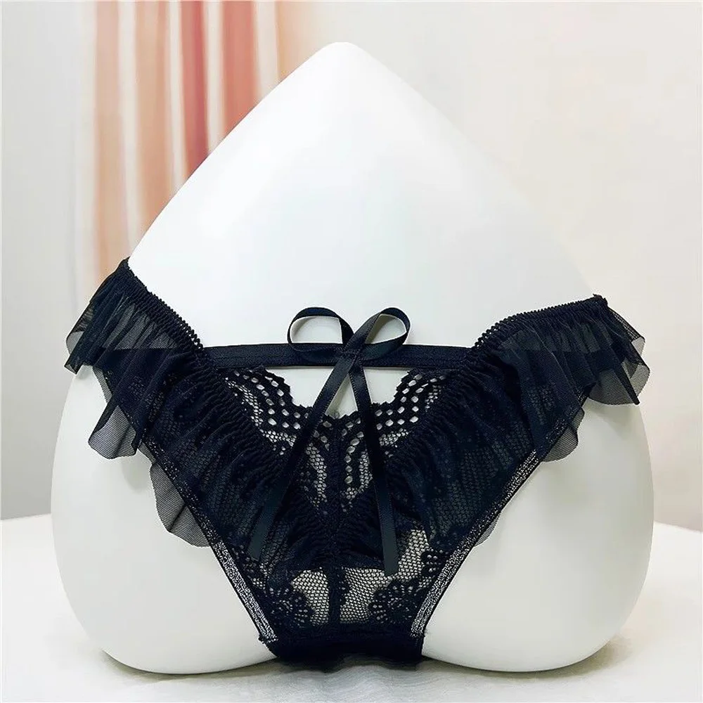 Dámské sexy krajkové spodní prádlo s volánkovým okrajem, bezešvé dámské tanga, lehké a pohodlné dámské spodní prádlo - náhled 3