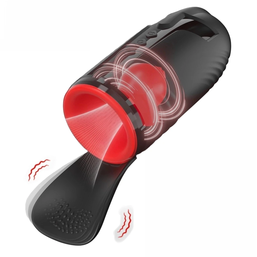 Male Masturbation Cup 4 In 1 Penis Training Pump Glan Testicle Rotating Sucking Vibrating Sex Toy Blowjob Vibrator for Men Adult