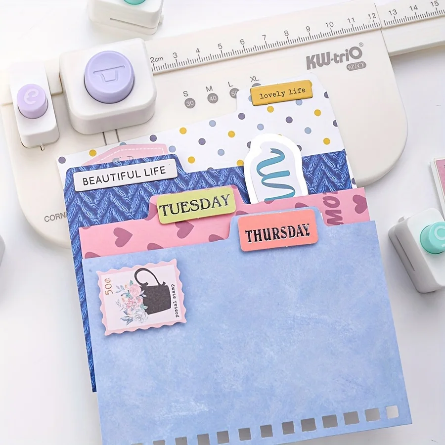 1pc DIY Multifunctional divider page- Index rounded corner cutting, no need for punching, clipboard organization for office work