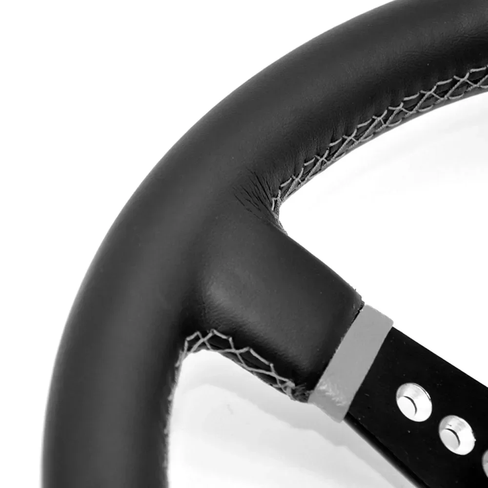 14inch 350mm Car Steering Wheels Deep Corn Drifting Car Racing Sport Steering Wheel Real Leather ND Rally Accessories Universal
