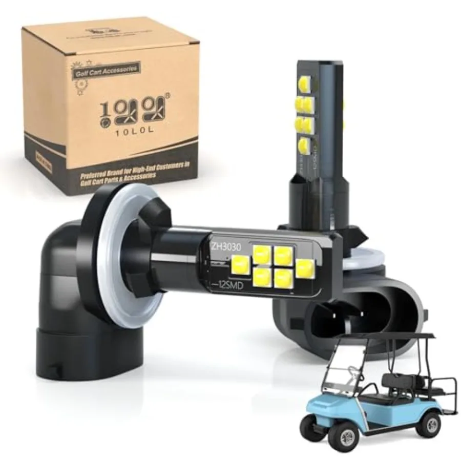 

【В наличии】Лампа для фар гольф-кара 6W12V, сверхъяркая, для EZGO 1994 года выпуска и новее, Club Car 1999 года выпуска и новее, DS и Precedent 2004 года выпуска и новее, 2 шт.