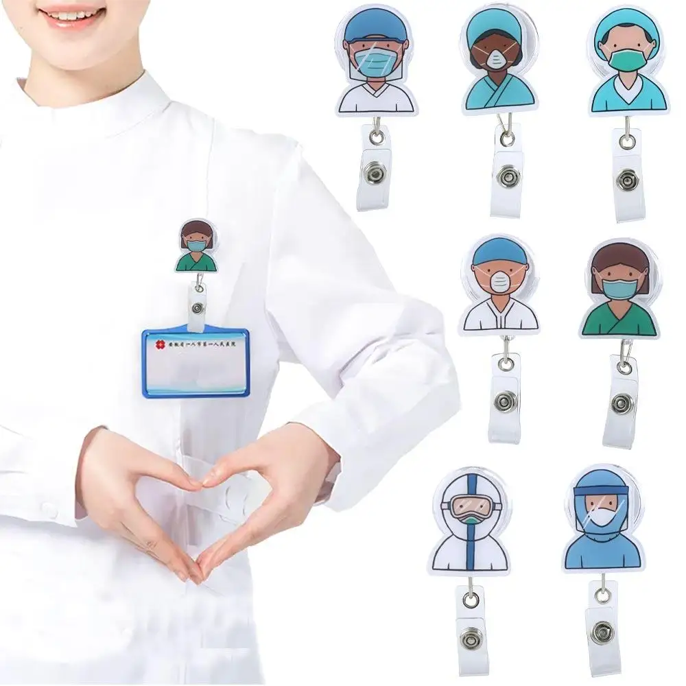 Name Card ID Card Clips Work Card Clips Retractable Badge Reel Hospital Badge Holder Nurse Doctor Badge Reel Nurse Badge Holder