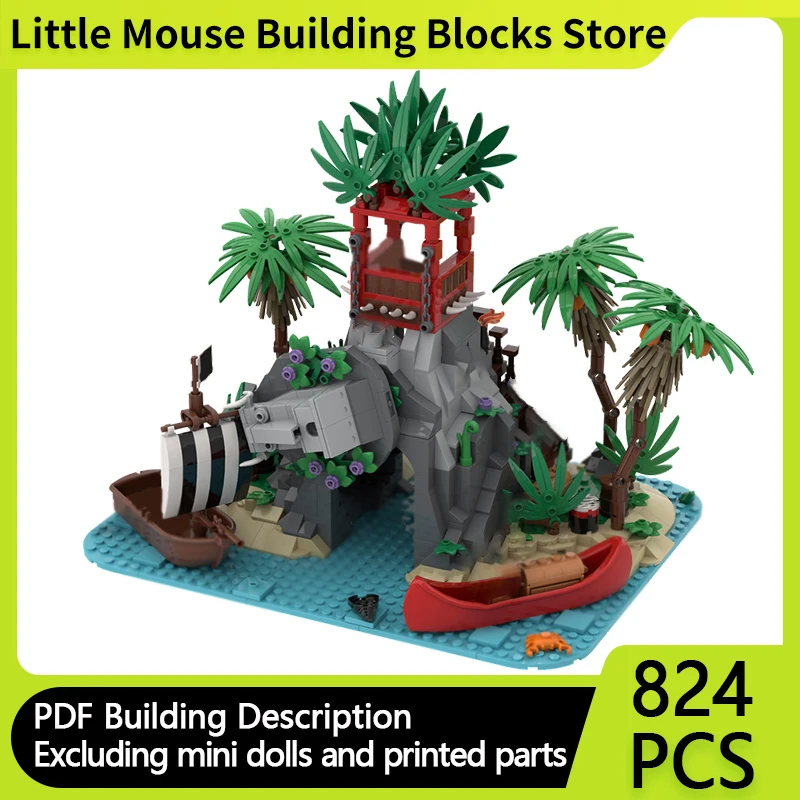 

Medieval Castle Model MOC Building Bricks Pirate Forbidden Cove Series Modular Technology Gifts Holiday Assemble Children Toys