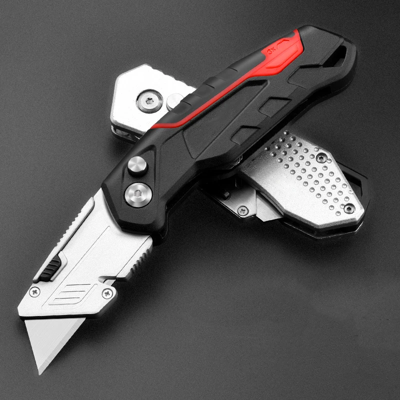 Utility Knife Heavy-Duty Multifunctional Electrician Cutting Blade Telescopic Folding Industrial Grade Knife Holder