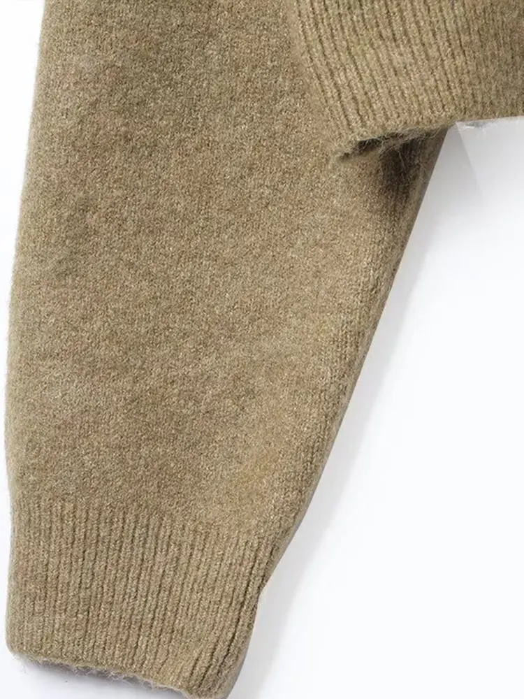 NLZGMSJ Suéter de punto de otoño 2025 para mujer, mezcla de moda, jersey de punto suelto para mujer, Top simple y versátil