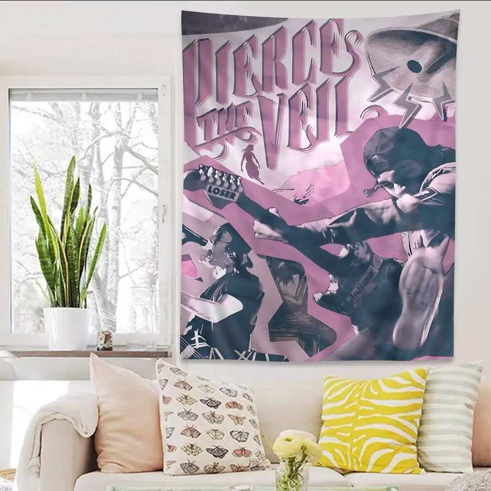 Band Pierce The Veil Band Cartoon Wandteppich Kunst Science-Fiction Zimmer Heimdekoration Wandbehang – Detail 8