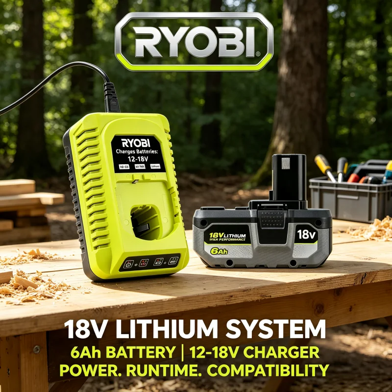 Upgrade Ryobi 18V 8Ah Rechargeable Lithium Battery in 2026- Heavy-duty Power, Strong Sustained Torque for All 18V Series Tools