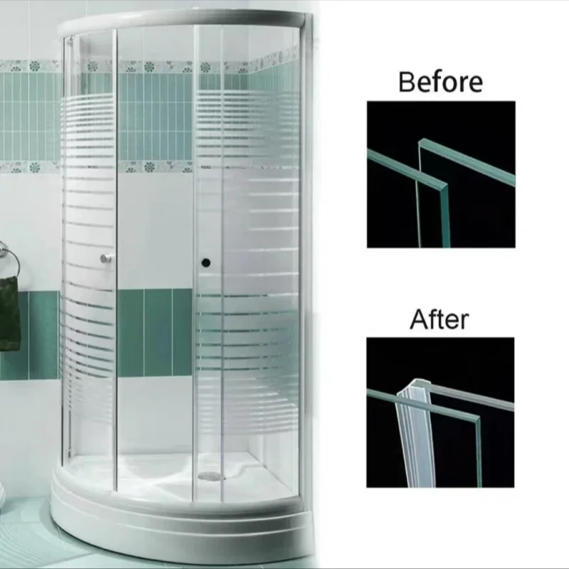 5m Bathroom Door Seal Strip For 6/8/10/12mm Glass Shower Transparent Strip Seal Gap Waterproof Portable Screen Window Seal New