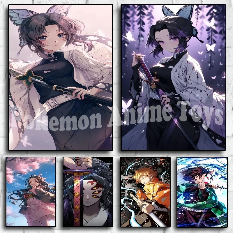 Anime Demon Slayer Canvas Poster Tanjirou Nezuko Kyoujurou Home Wall Art Painting Prints Pictures Kids Bedroom Decor Mural Gifts