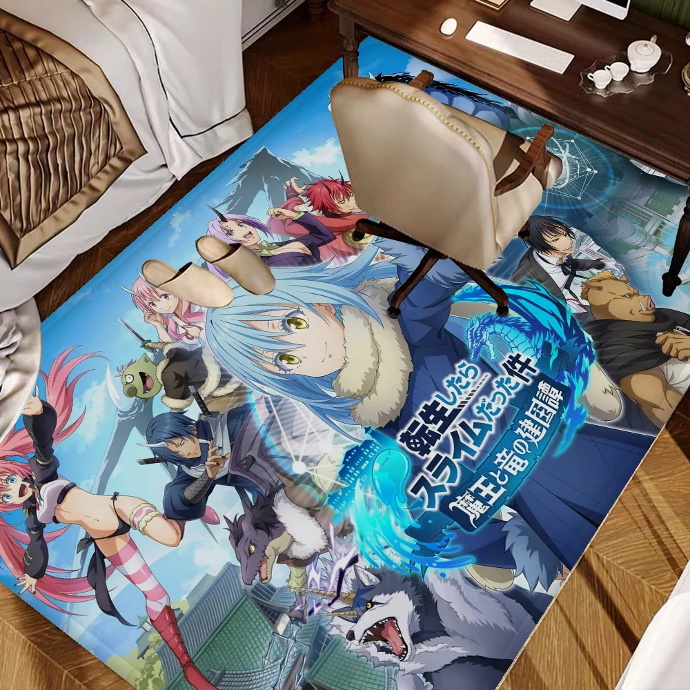 Tensei Shitara Slime Datta Ken Floor Mat INS Style Soft Bedroom Floor House Laundry Room Mat Anti-skid Household Carpets