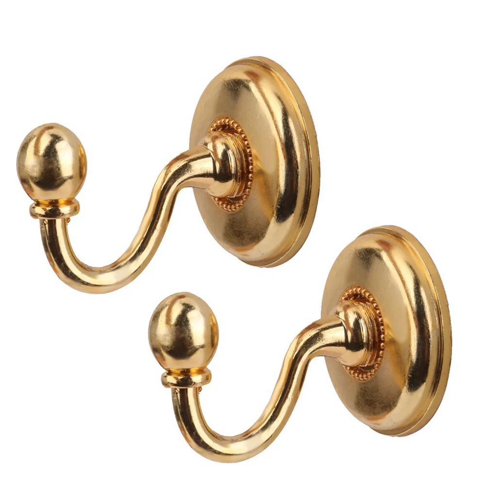 2 Pcs Curtain Holdbacks Alloy Hooks Vintage Tieback Hangers for Hat & Coat Pommel