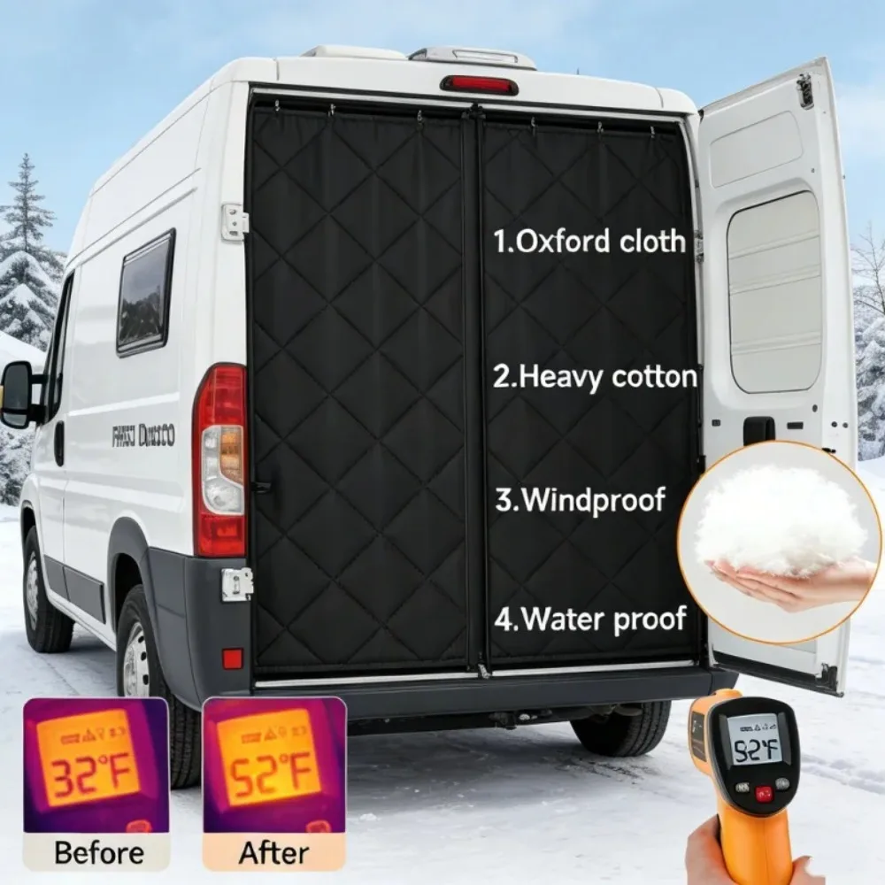 RV Insulated Thermal Screen Cover For Rear Barn Door Or Tailgate For Fiat Ducato/Peugeot Boxer/Citroen Relay 2006+ Ram Promaster