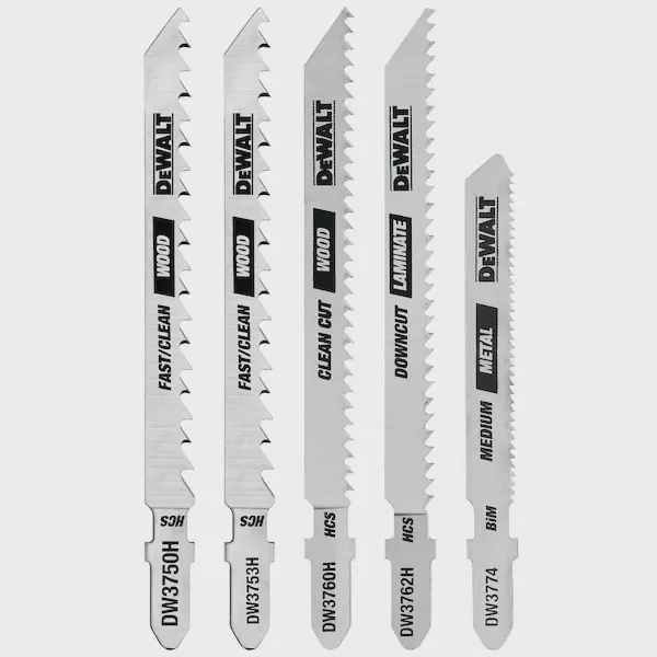 5 Pc. T-Shank Jig Saw Blade Set