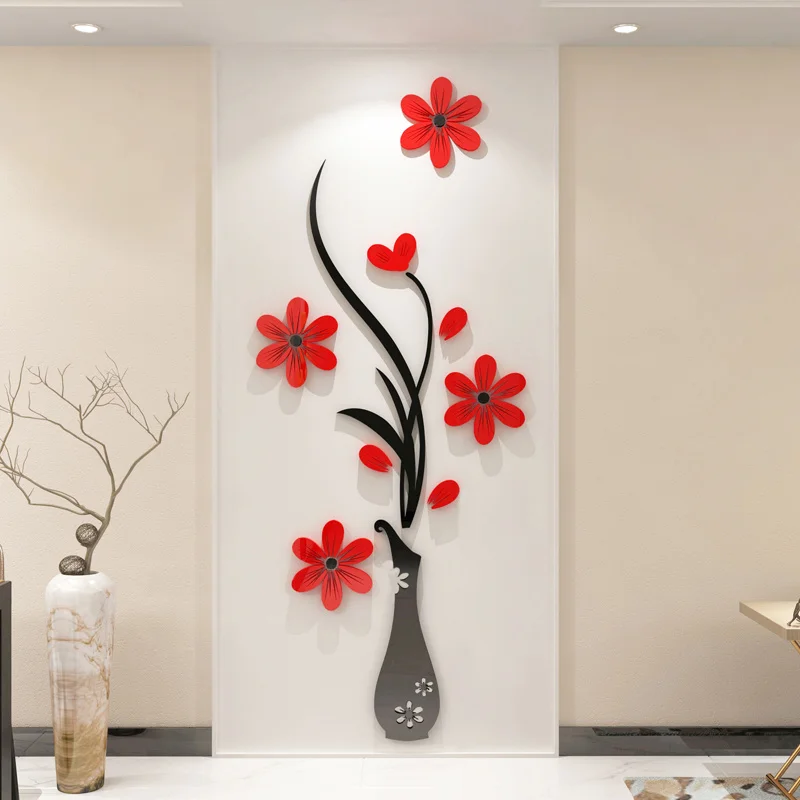 8 Styles 3D Flower Wall Stickers Home Decor Living Room Self-Adhesive Decals DIY Wallpaper Mural Pegatinas Garden Arts Poster